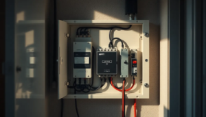 Coffret de protection AC/DC pour systèmes photovoltaïques dans un espace technique moderne