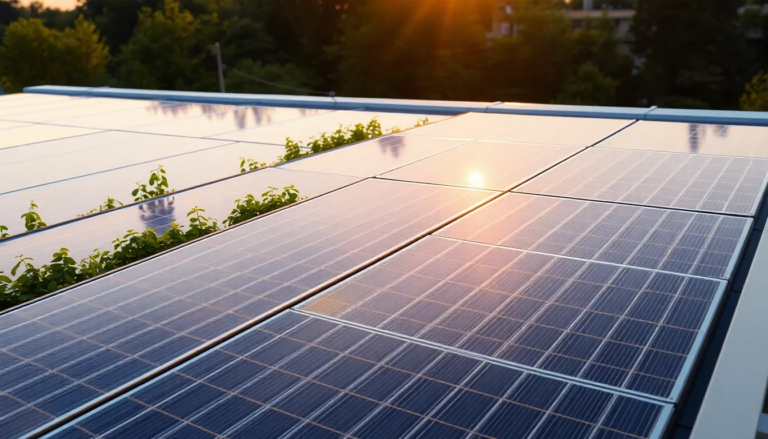 Installation de panneaux solaires bifaciaux sur un toit moderne, illustrant leur efficacité et leur design contemporain.